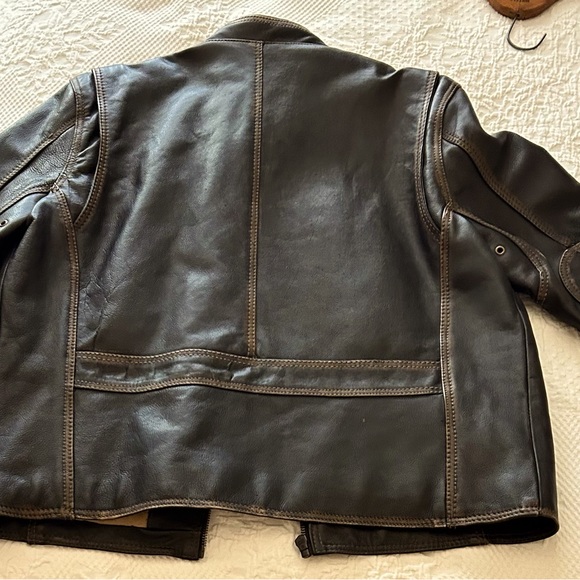 Men’s MarcNY (XL) Dk Brown (inside carry pocket ) LeatherJacket. Zippered cuffs - Picture 2 of 10